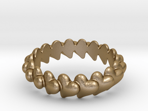 Hearts Bracelet 75 in Polished Gold Steel