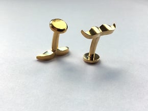 Moustache Cufflinks in Natural Brass