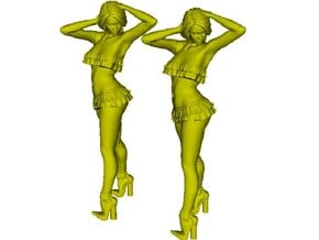 1/18 scale nose-art striptease dancer figure A x 2 in Smooth Fine Detail Plastic