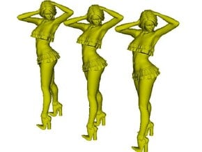 1/24 scale nose-art striptease dancer figure A x 3 in Tan Fine Detail Plastic