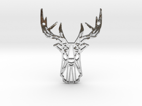 Deer Pendant in Fine Detail Polished Silver