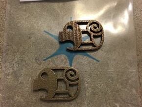 mini Piggy Cutlet Keychain in Polished Bronze Steel