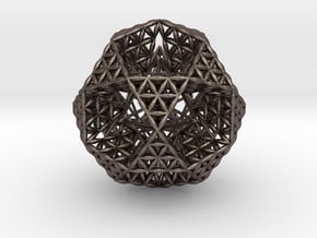 FOL IcosiDodecahedron w/ Stellated Dodecahedron 2" in Polished Bronzed Silver Steel