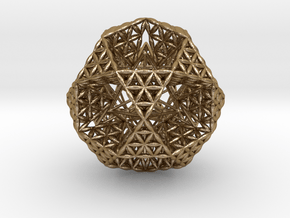 FOL IcosiDodecahedron w/ Stellated Dodecahedron 2" in Polished Gold Steel