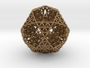 FOL IcosiDodecahedron w/ Stellated Dodecahedron 2" in Natural Brass