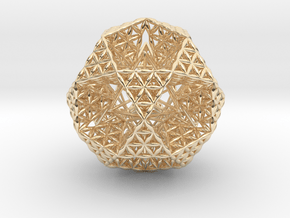 FOL IcosiDodecahedron w/ Stellated Dodecahedron 2" in 14K Yellow Gold