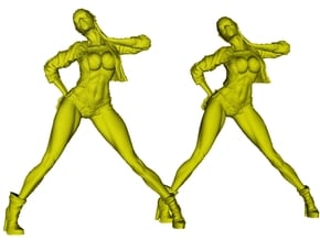 1/35 scale nose-art striptease dancer figure B x 2 in Tan Fine Detail Plastic