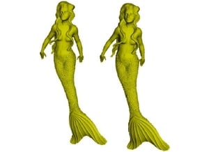 1/35 scale mermaid swimming figures x 2 in Tan Fine Detail Plastic