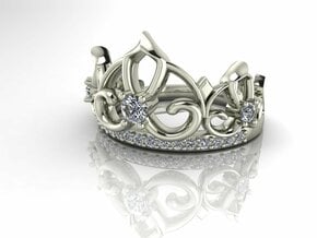 Crown ring Princess NO STONES SUPPLIED in Fine Detail Polished Silver