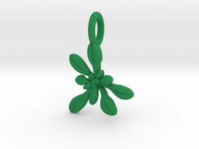 Small Arabidopsis Rosette Pendant in Green Processed Versatile Plastic