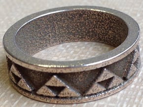 Triforce Ring in Polished Bronzed Silver Steel