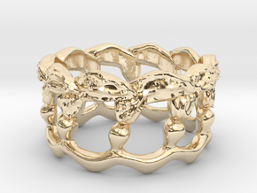 Kelp Ring - Nature Jewelry in 14k Gold Plated Brass: 5 / 49