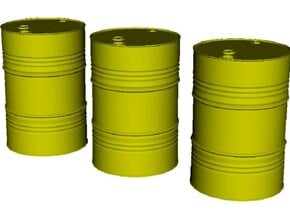 1/15 scale petroleum 200 lt oil drums x 3 in Clear Ultra Fine Detail Plastic