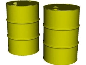 1/15 scale WWII US 55 gallons oil drums x 2 in Clear Ultra Fine Detail Plastic