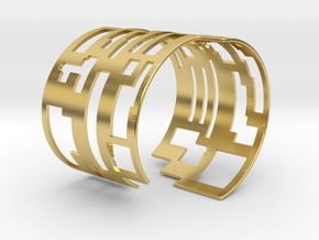 QR-code Cuff Bracelet in Polished Brass
