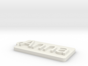 Name Tag Anna Key chain Fob Zipper Tag 2x1x02in in White Natural Versatile Plastic