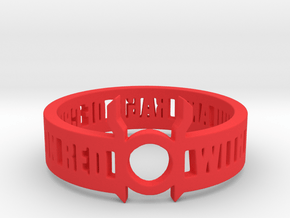 Red Lantern Oath Ring Size 12.25 in Red Processed Versatile Plastic: 12.25 / 67.125