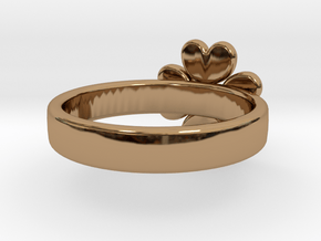 Ring "Four-leafed Clover" in Polished Brass: 6 / 51.5