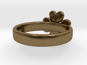 Ring "Four-leafed Clover" in Polished Bronze: 6 / 51.5