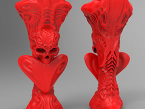 "BeMine" Valentine Flower Vase  in Red Processed Versatile Plastic