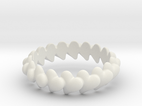 Hearts Bracelet 78 in White Natural Versatile Plastic