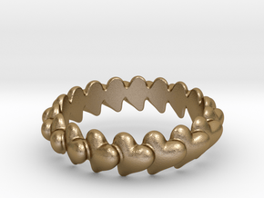Hearts Bracelet 78 in Polished Gold Steel