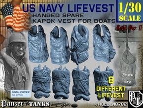 1/30 USN Hanged Kapok Lifevest Set1 in White Natural Versatile Plastic