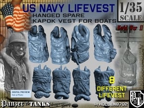 1-35 USN Hanged Kapok Lifevest Set1 in White Natural Versatile Plastic