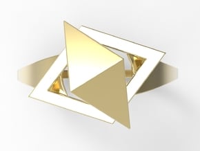 Female Ring-Crystal G in 18k Gold Plated Brass: 10 / 61.5