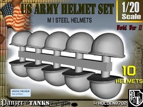 1-20 US M1 Helmets Set1 in White Natural Versatile Plastic