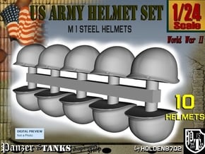 1-24 US M1 Helmets Set1 in White Natural Versatile Plastic