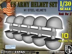 1-30 US M1 Helmets Set1 in White Natural Versatile Plastic