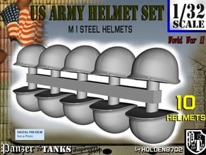 1-32 US M1 Helmets Set1 in White Natural Versatile Plastic