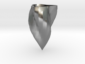 Low-poly supercurve vase in Natural Silver: Small