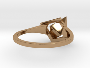 Female Ring-Crystal S B in Polished Brass: 3 / 44