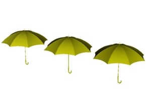 1/24 scale rain umbrellas x 3 in Tan Fine Detail Plastic