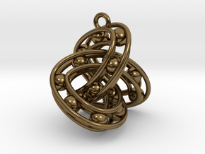 Trefoil-Parametrisch-Sieraad-Square in Polished Bronze