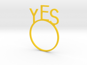 YES [LetteRing© Serie] in Yellow Processed Versatile Plastic