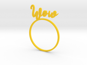 WOW [LetteRing® Serie] in Yellow Processed Versatile Plastic