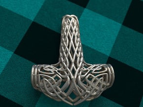 Thors Hammer in Polished Bronzed Silver Steel