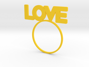 LOVE [LetteRing® Serie] in Yellow Processed Versatile Plastic