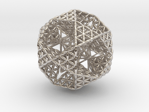 Double Nested Flower Of Life IcosiDodecahedron 2.3 in Platinum