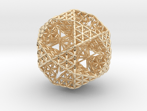 Double Nested Flower Of Life IcosiDodecahedron 2.3 in 14k Gold Plated Brass