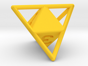 D4 with Octohedron Inside in Yellow Processed Versatile Plastic