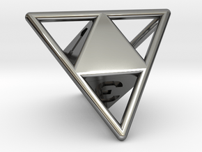D4 with Octohedron Inside in Fine Detail Polished Silver
