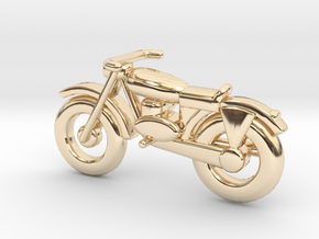 Motorcycle Pendant in 14k Gold Plated Brass