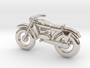 Motorcycle Pendant in Rhodium Plated Brass