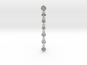 7 Chackras Buddist Pendant (Interlocking, 7,5 cm) in Natural Silver (Interlocking Parts)
