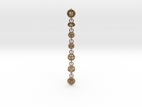 7 Chackras Buddist Pendant (Interlocking, 7,5 cm) in Natural Brass (Interlocking Parts)