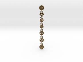 7 Chackras Buddist Pendant (Interlocking, 7,5 cm) in Natural Bronze (Interlocking Parts)